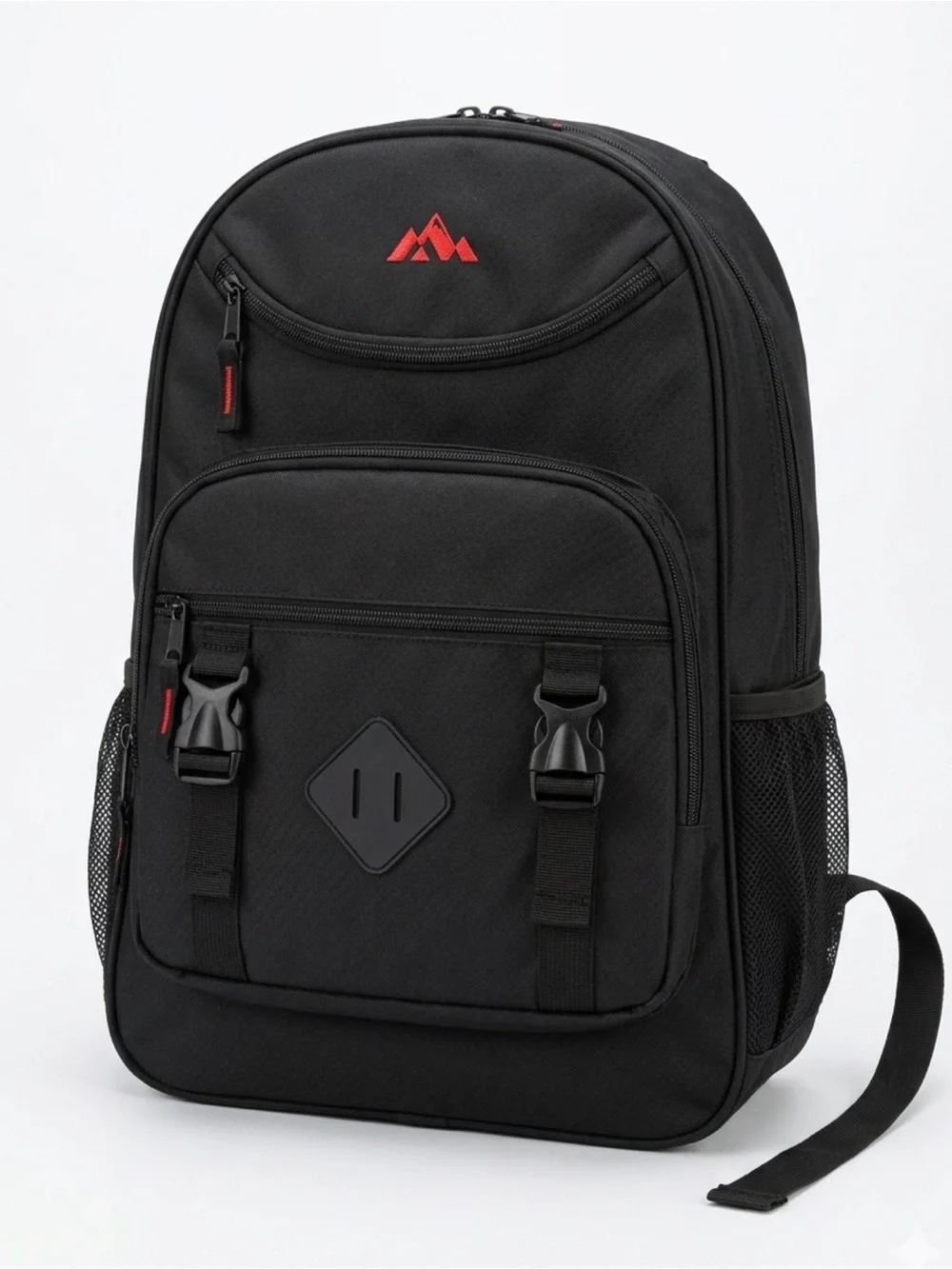 Men's Black Backpack with Red Accent - Outdoor Daypack